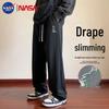 NASA NOAH Men's Autumn/Winter Loose Fit Fleece-Lined Straight-Leg Sweatpants