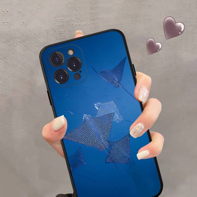 Manta Ray Phone Case Silicone Soft For Iphone 14 13 12 11 Pro Mini XS MAX 8 7 6 Plus X 2020 XR Shell