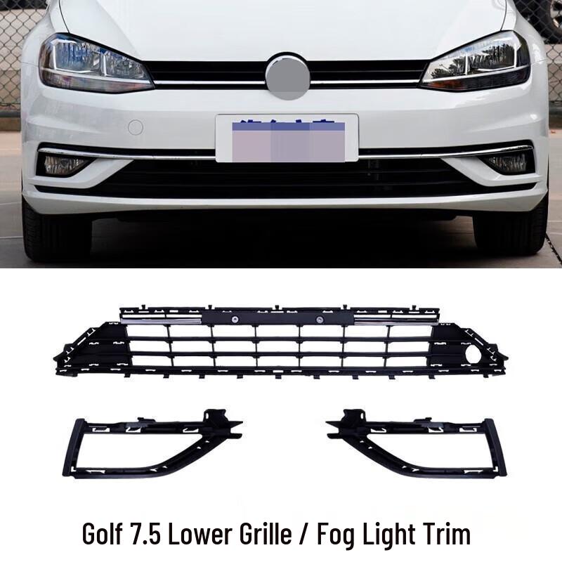 Front Bumper Fog Light Trim & Grille Vent Cover for 18-24 Golf 7.5/8