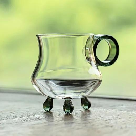 Heat-resistant Glass Teacup High Borosilicate Master Cup Kung Fu Tea Set Transparent Teacup Anti-ironing Water Cup with Handle