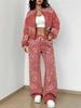 Splicing Autumn and Winter New European and American Women's Clothing Retro Pattern Printing Suit Women