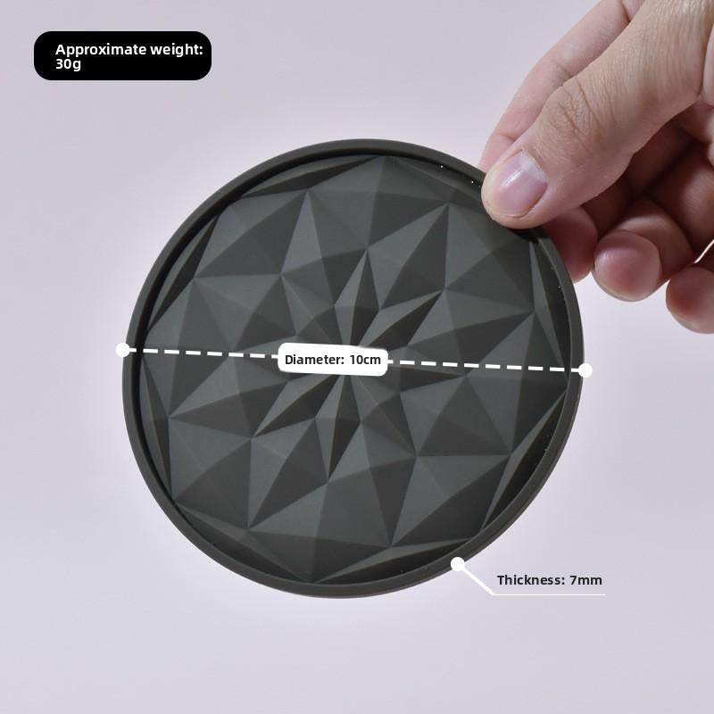 Silicone coaster water cup heat insulation cushion anti-skid anti-scalding thickened high-temperature-resistant soft coaster