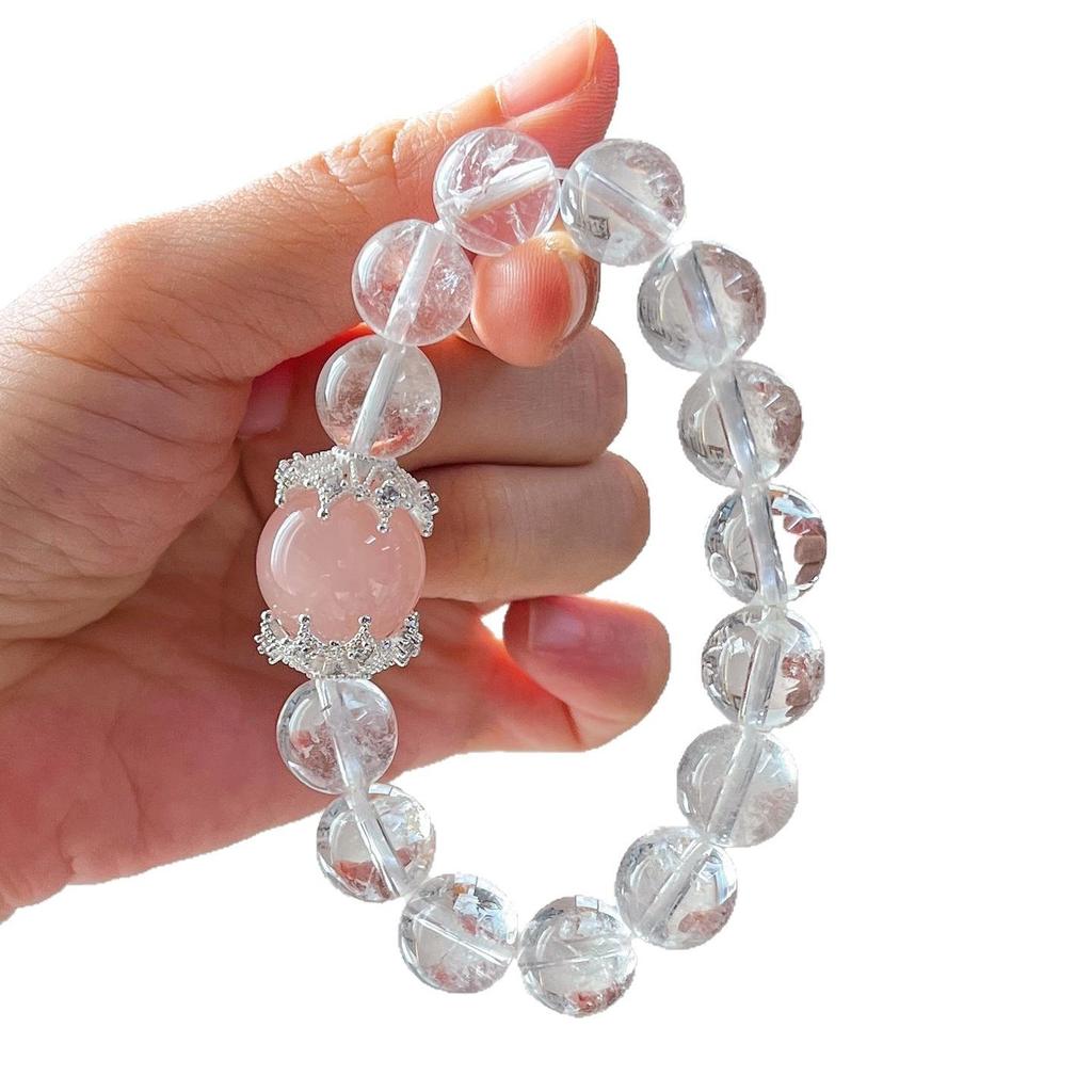 12Mm Natural White Crystal 16Mm Powder Crystal Design Bracelet Bracelet