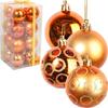 Set of 16 Orange Plastic Baubles 6 CM