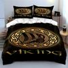 Viking Ship Pattern 3-Piece Bedding Set Bedding Set (1 Duvet Cover, 2 Pillowcases, Duvet Not Included)