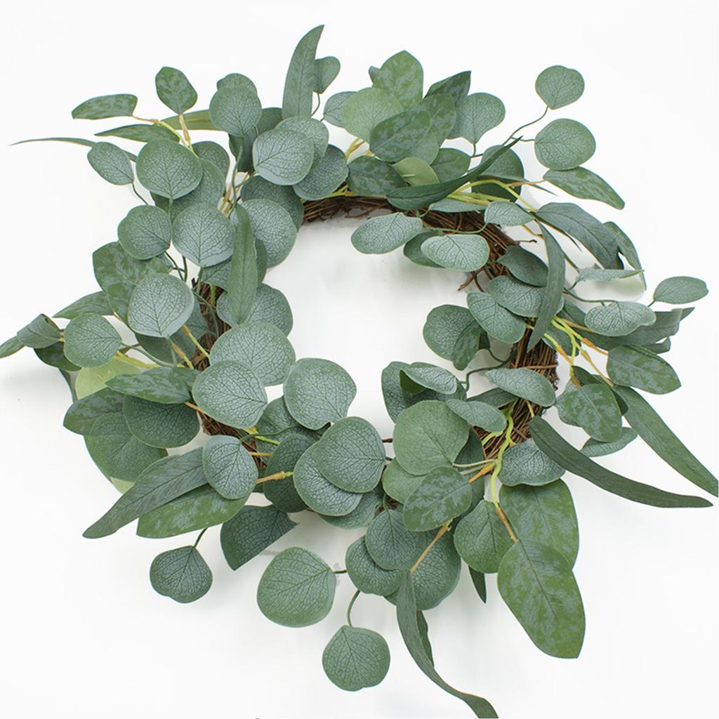 Eucalyptus Money Leaf Wreath Garland 50x50cm Artificial Greenery Wall Decor
