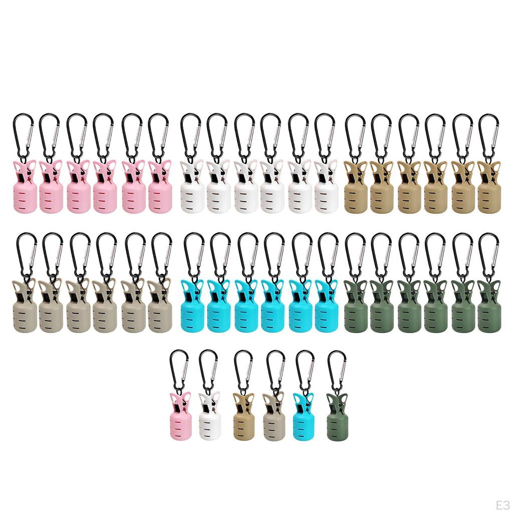 6 Fishing Hook Bonnets with Carabiners for Outdoor Use