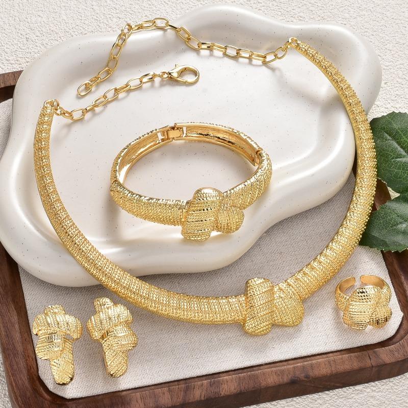 Gypsy Star Necklace Bracelet Earrings Ring Middle East Women's Banquet Jewelry Set