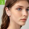 S925 Sterling Silver Symphony Stone Stud Earrings Ladies, French Romantic Court Four-Claw Stud Earrings