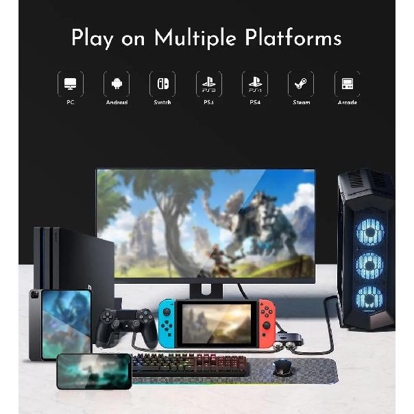 Haute42 Mini Stickless Controller Hitbox Leverless Arcade Controller For PC/PS4/PS5/Switch Fighting Game Hitbox Fightstick