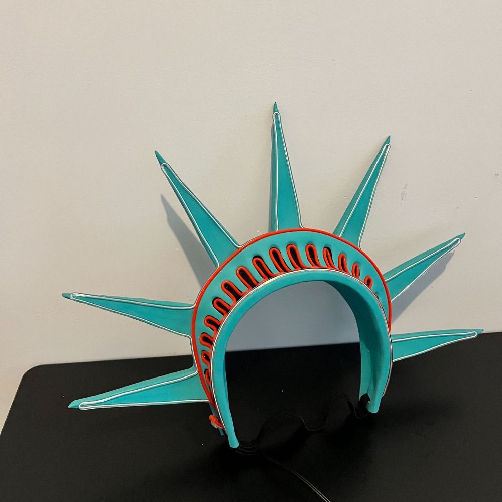 Luminous Freedom Statue Headband Masquerade Party Torch Liberty Statue Cosplay Props Costume Accessory Photography Prop