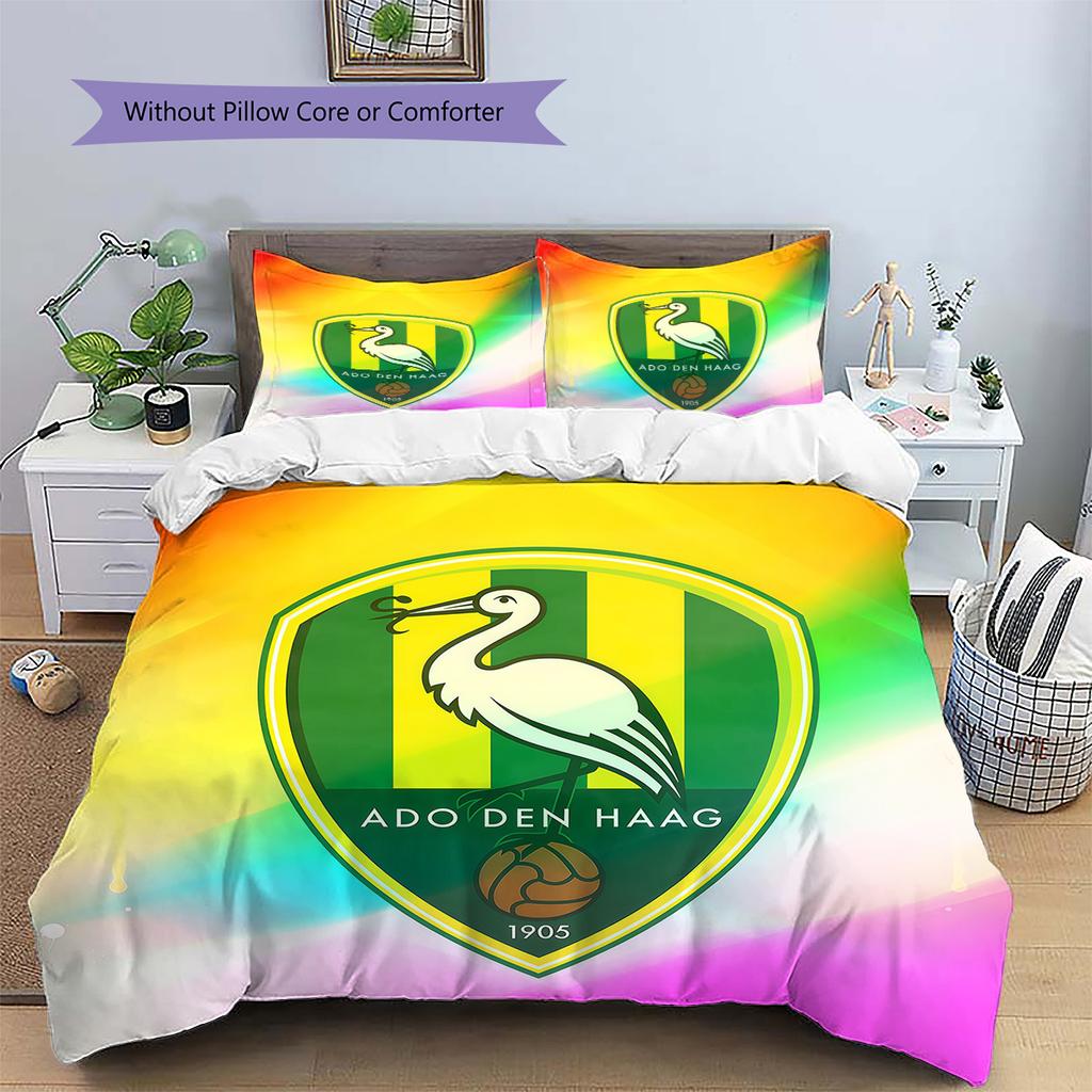 ADO Den Haag Pattern Bedding Quilt Set Home Decoration Gift (1 * Duvet Cover + 2 * Pillowcase Without Core)
