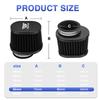 ZSDTRP 2pcs Motorcycle Air Filters 60mm 55mm 50mm Universal for Motorbike Cold Air Intake High Flow Washable Filter