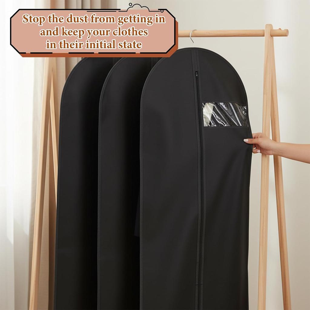 Hanging Garment Bag, 55'' Suit Cover with Clear Window, Garment Bags for Hanging Clothes, Dress Bags for Gowns, Dress Storage Bags for Closet