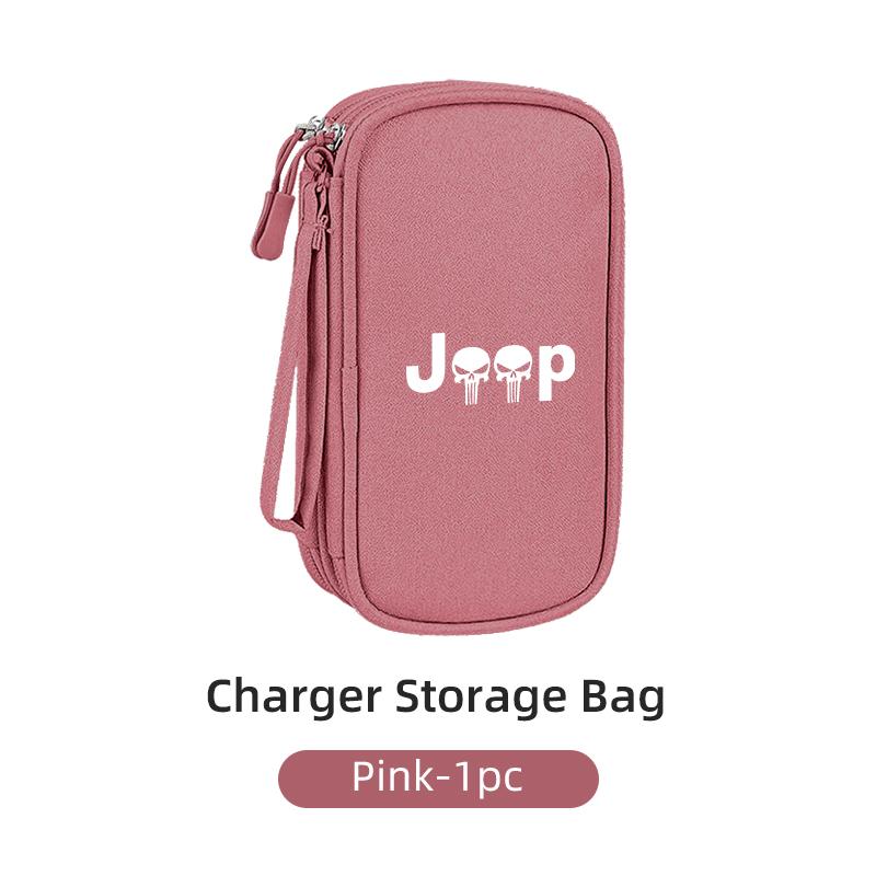 Car Interior Data Cable Storage Bag Mini EVA Case Travel Pack For Jeep Renegade Compass Grand Cherokee Wrangler JK Patriot Liber AJY1