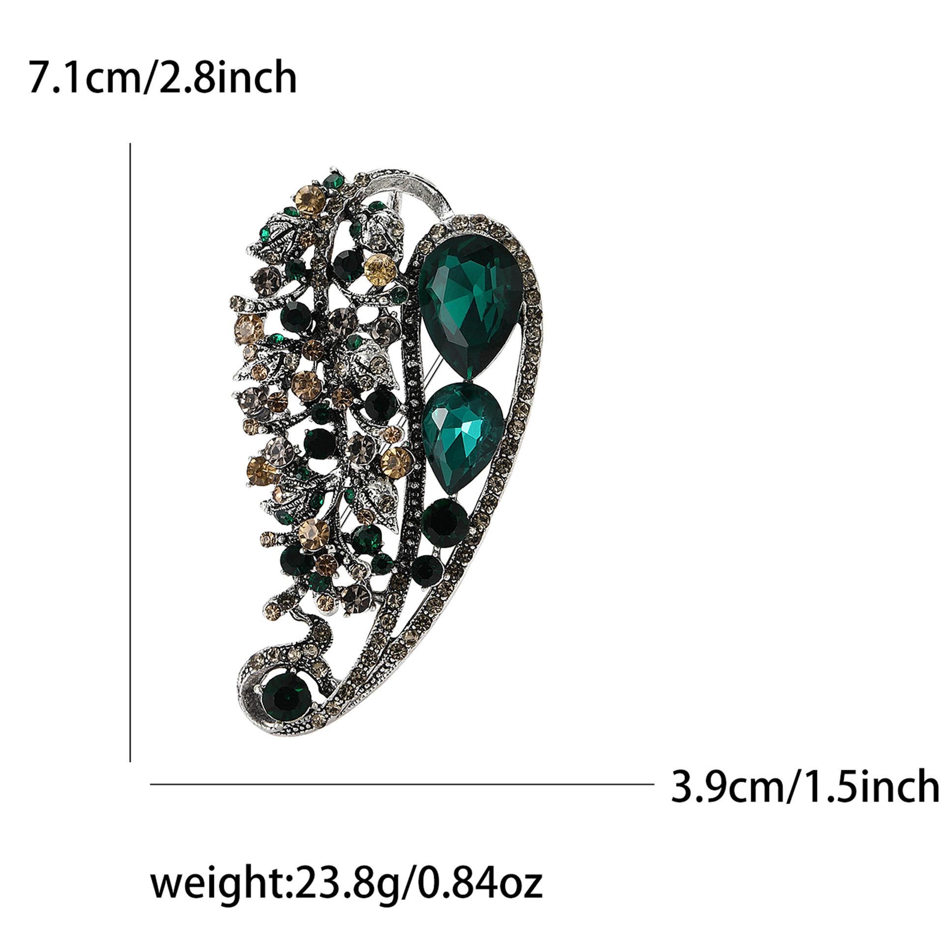 

Винтажный сплав полые стразы лист брошь мода высокого класса женский костюм кардиган корсаж ювелирные изделия булавка