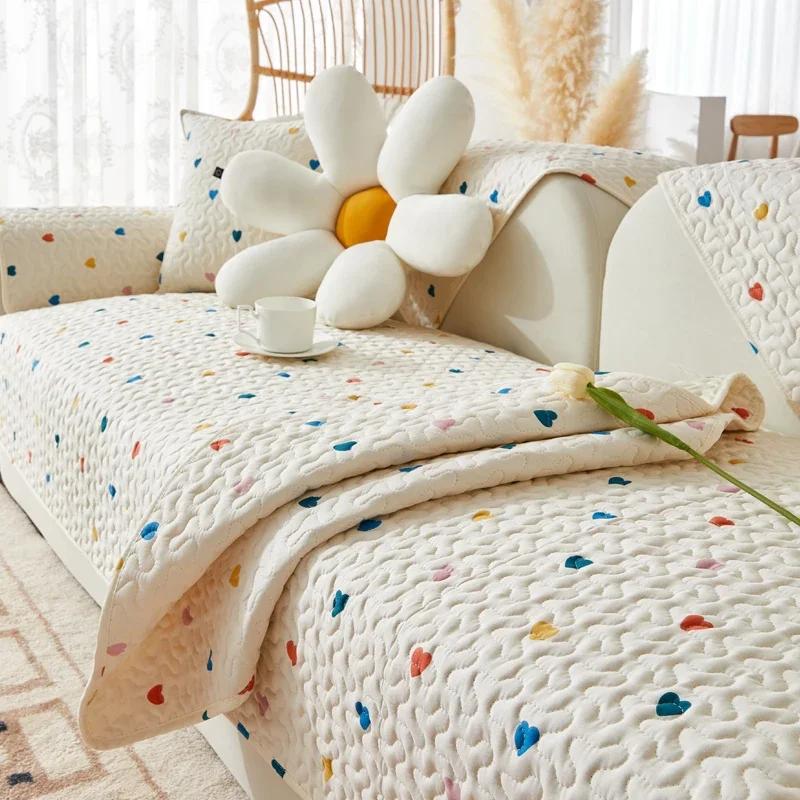 Modern Cotton Printed Sofa  Couch Cushion Comfortable Non Slip No Fading Sofa Towel Versatile Living Room Home Decoration
