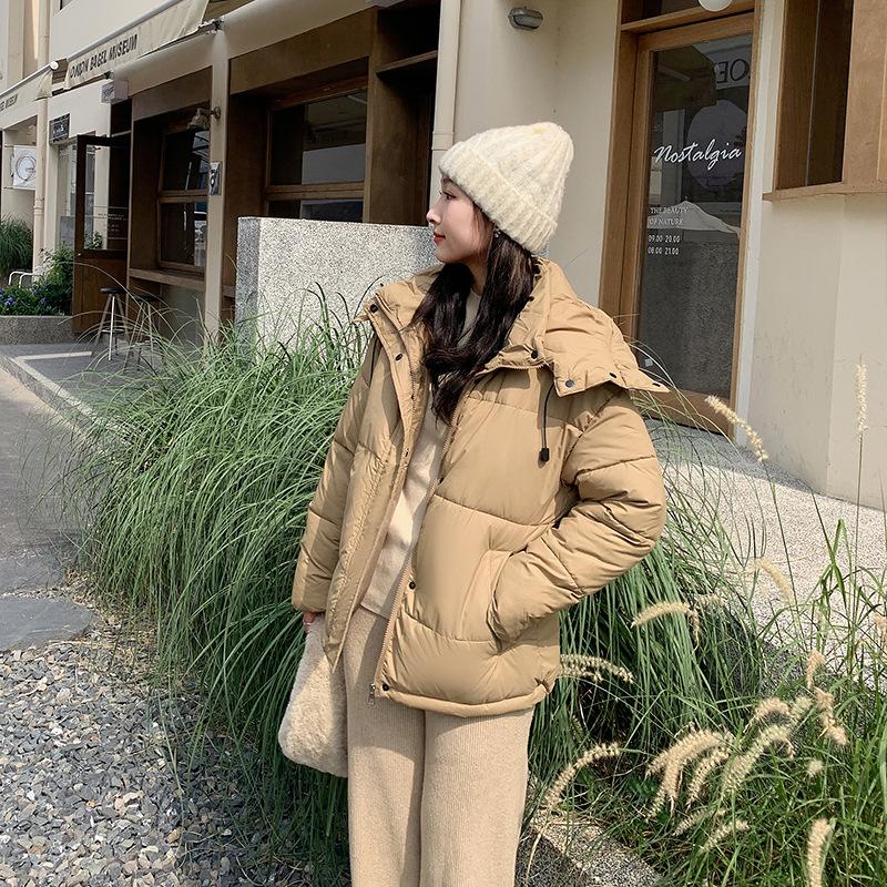 Stylish and simple new winter thickened warm cotton-padded clothes women's small hats removable casual loose coats trendy
