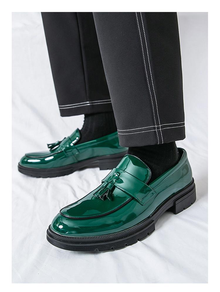 Men's Leather Cross-Strap Tassel Loafers: Pointed Toe Formal & Casual Versatile Shoes In Large Sizes