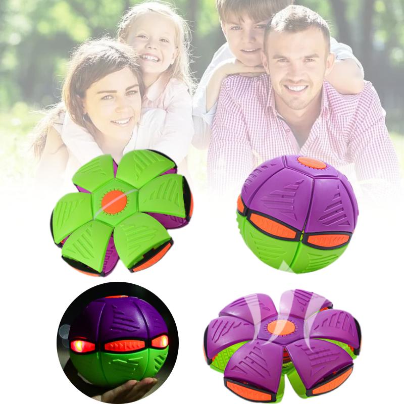 Ball Flying Saucer Deformation Frisbee Bouncing Music Lights Kid Toy Outdoor Pet