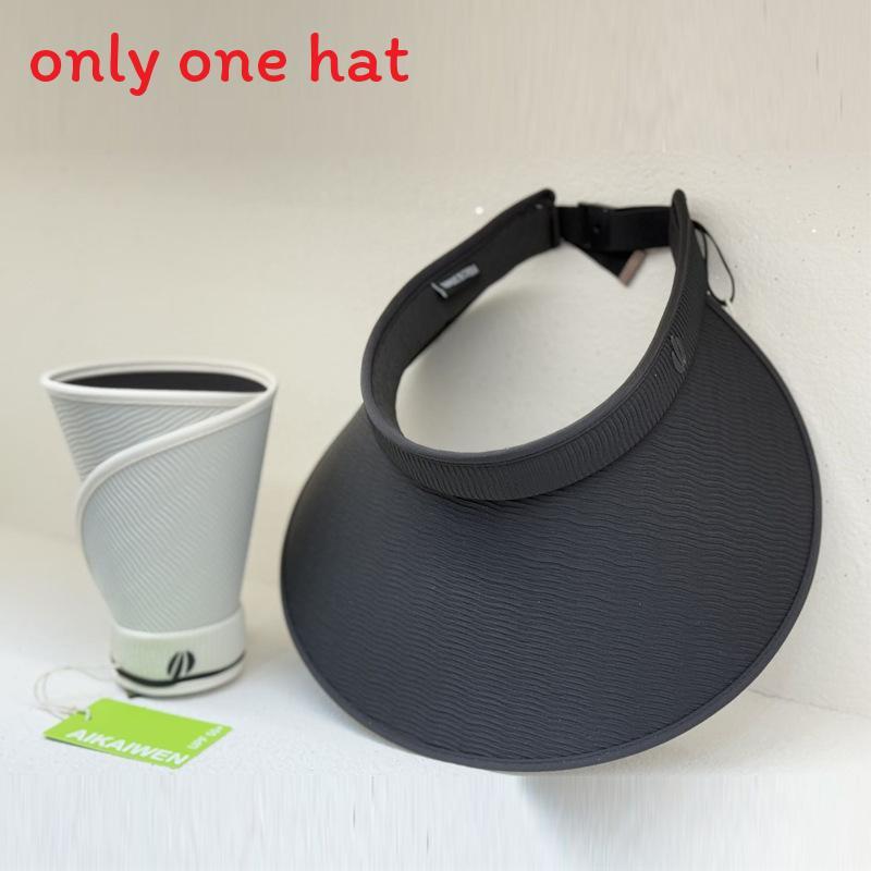 Summer Uv Protection Wide Brim Sun Hat With Breathable Polyester For Women Black