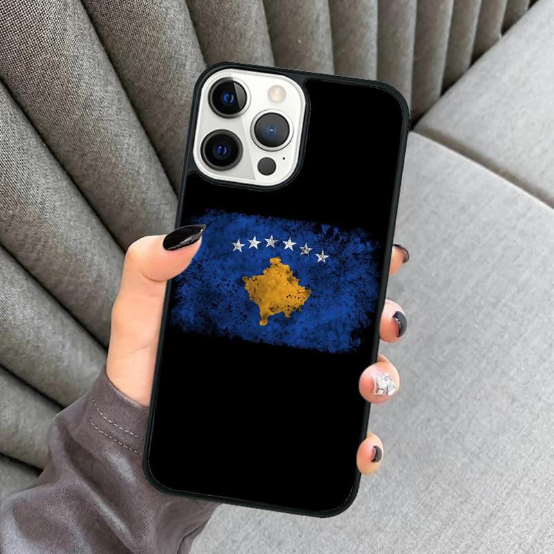 Kosovo Flagge Handyhülle Für iPhone 17 Air 16 16e 15 13 14 Pro Max 11 12 Plus 2022 MAX Hülle Cover coque