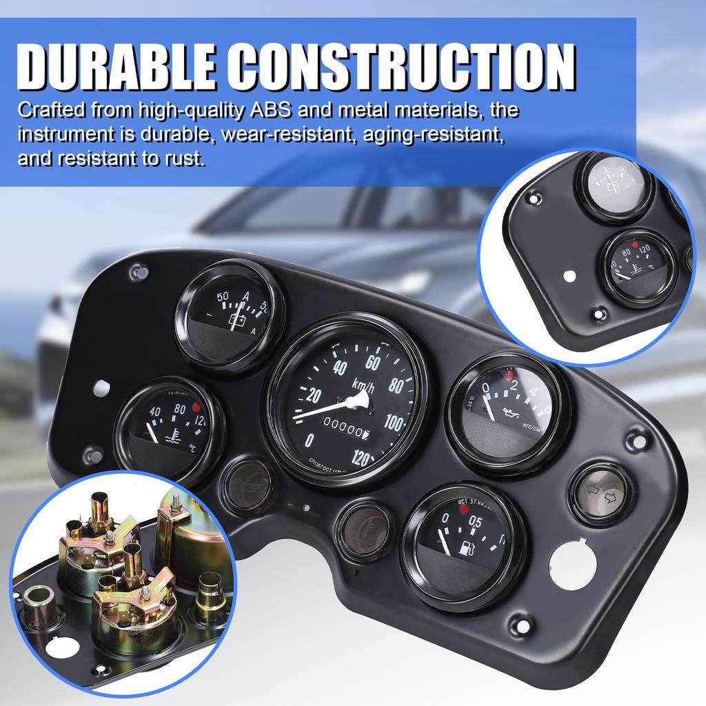 5 in 1 MultiFunctional Car Speedometer Fuel Gauge Oil Pressure Gauge Water Temperature Gauge