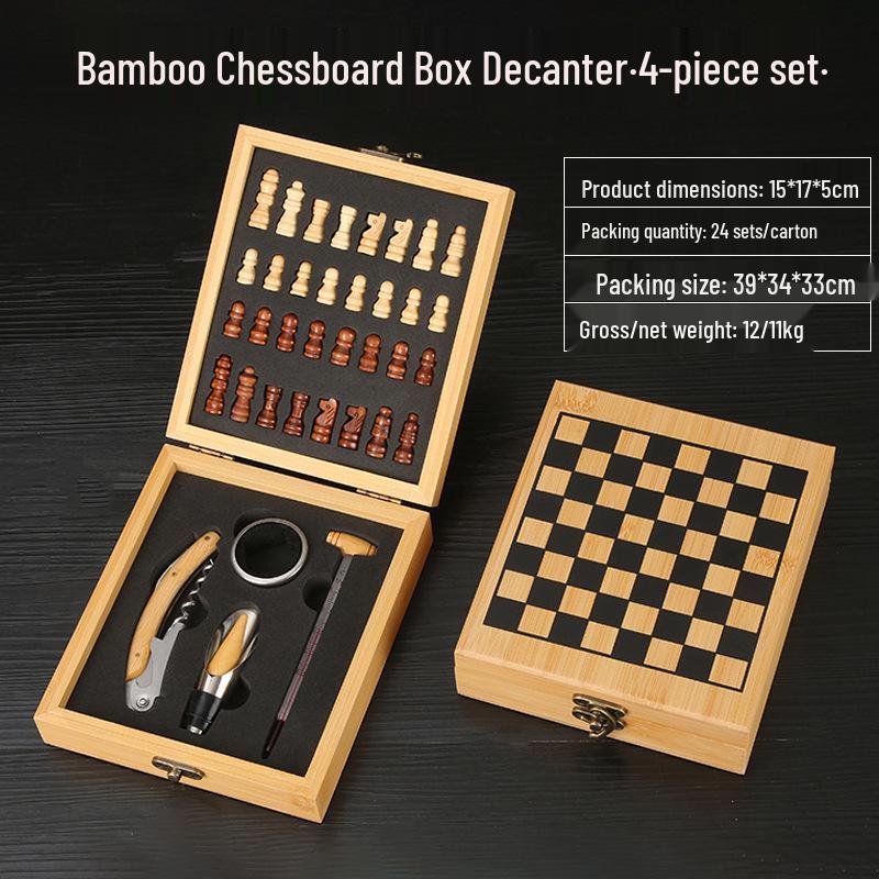 Premium Wine Opener Gift Set: Stainless Steel Pourer, Leather & Wooden Box, Waiter's Knife Corkscrew Barware