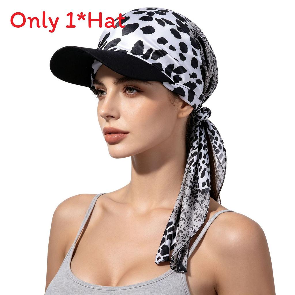 Fashion Print Silk Scarf Headwear With Sun Protection For Outdoor Activities