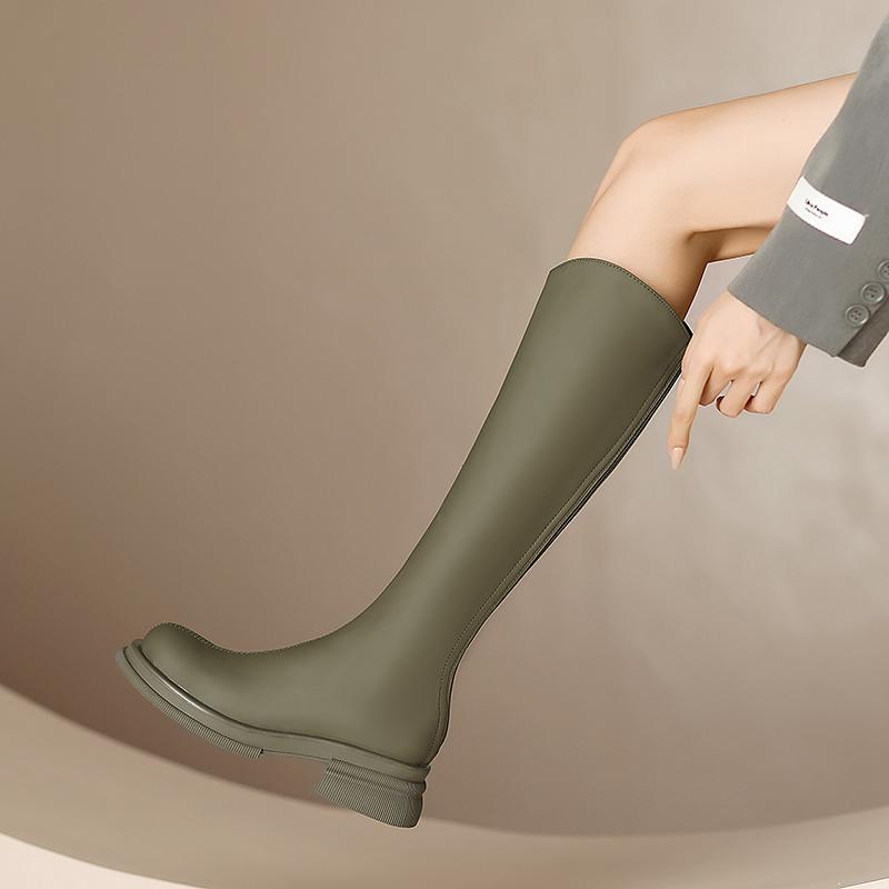 Krazing Pot Микрофибра Осенне-зимняя обувь Толстые каблуки среднего размера Мотоциклетные — фото 12