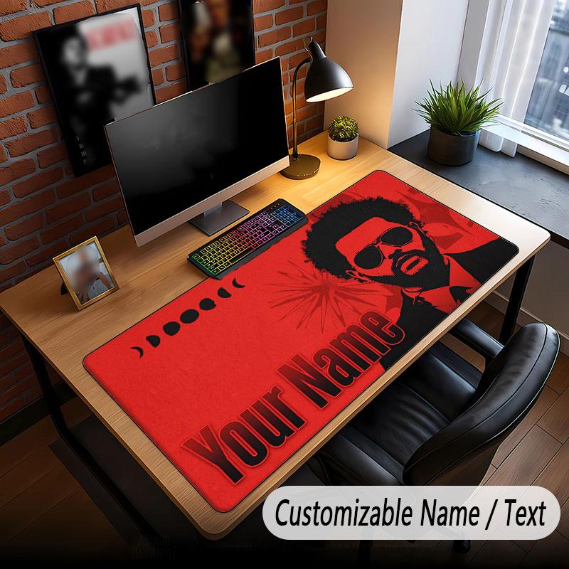 Custom Name Extended Mouse Pad,The Weeknd Gaming Desk Mat For Home Office Desktop Decor