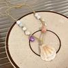 Summer Beach Shell Starfish Pendant Necklace for Women Girls Elegant Imitation Pearl Clavicle Chain Vacation Jewelry Accessories
