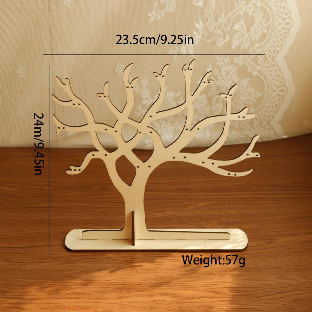 Retro Earring Tree Wooden Jewelry Storage Racks Creative Branch-shaped Wooden Ornaments Home Desktop Jewelry Display Stand