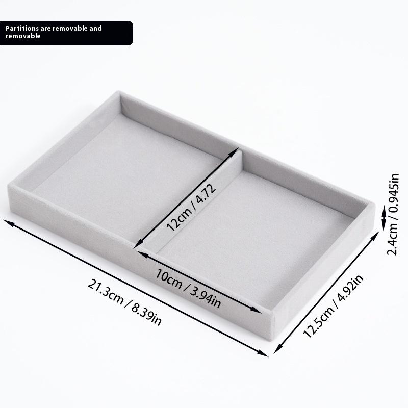 Sametová šperkovnice Náušnice Náhrdelník Prsten Náramek Stojan na vystavení šperků Zlatý podnos na šperky