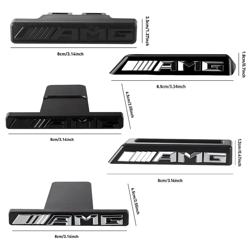 WUGL8 3D ABS Car AMG Sticker Mercedes Benz AMG Badge Logo Front Grille Emblem Decoration Decals Auto Modification Accessories