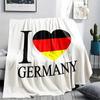 1PC Germany National Football Team Print Flannel Blanket, High Quality All Seasons, Home Decor, Warmth and Comfort, Perfect for Christmas Gifts