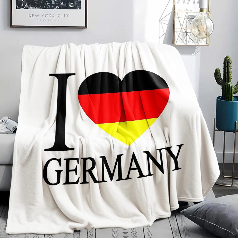 1PC Germany National Football Team Print Flannel Blanket, High Quality All Seasons, Home Decor, Warmth and Comfort, Perfect for Christmas Gifts