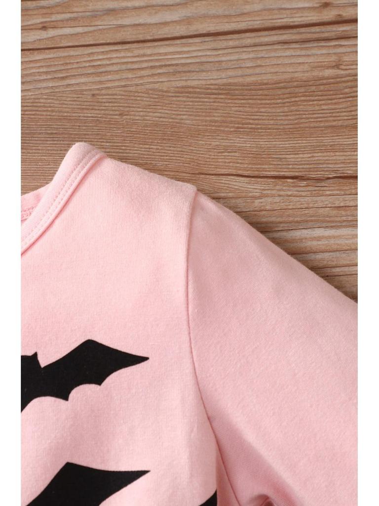 European and American Halloween Cosplay Batwing Mesh Dress for Girls - Autumn Long-Sleeve Style