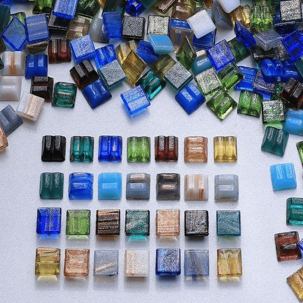100/140PCS Crystal Grain Glitter Glass Mosaic Tiles Glass Mosaic Art Tiles Coaster Making