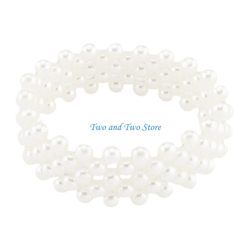 HX6F Stylish Faux Pearls Beaded Chain Comfort Fit Bracelet Elegant Jewelry Accessory For Sensitive Skin Professionals
