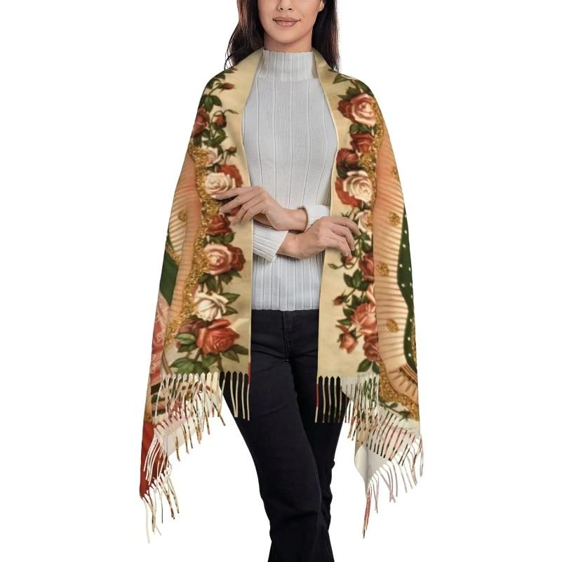 Virgin Mary Shawl Wrap for Women Our Lady of Virgen De Guadalupe Scarf Soft Large Blanket Scarves Warm Wraps