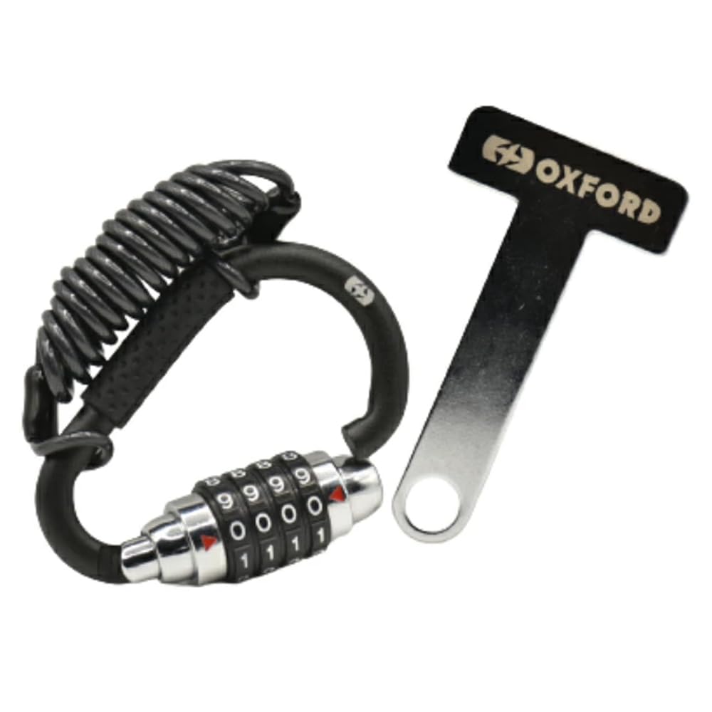 

OXFORD a British brand bicycle lock with a lightweight wire and dial for bike and Ideal for commuting and school Product OX656 Ridlock, compact, чёрный