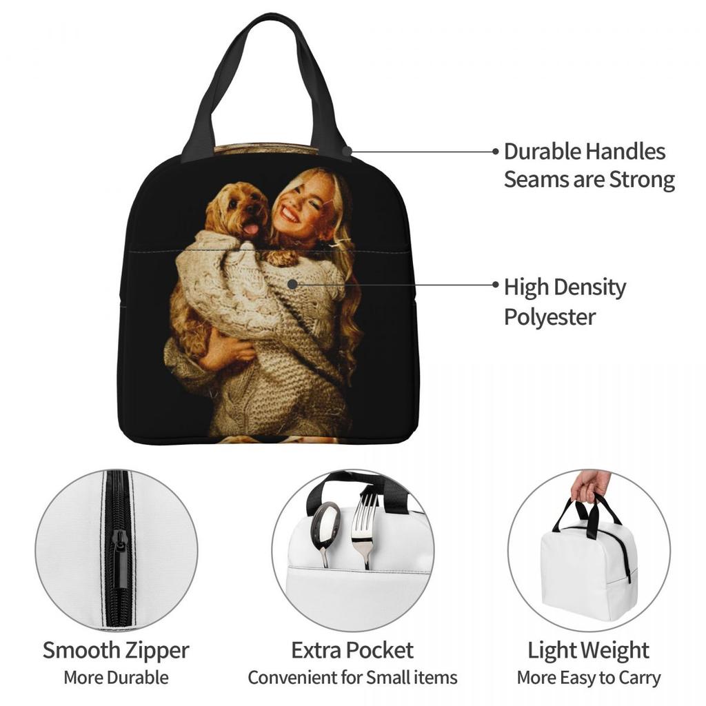 Freya Skye Singer Merch Insulated Lunch Bag For Office Food Container Leakproof Cooler Thermal Bento Box