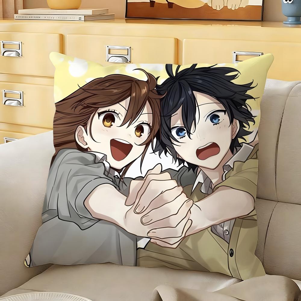 Anime cartoon Horimiya Cushion Cover Soft Durable Reversible Pillow Cover Home Car MultiScene Daily Comfort Pillowcase
