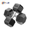 Hex Rubber-Coated Dumbbells & Storage Racks