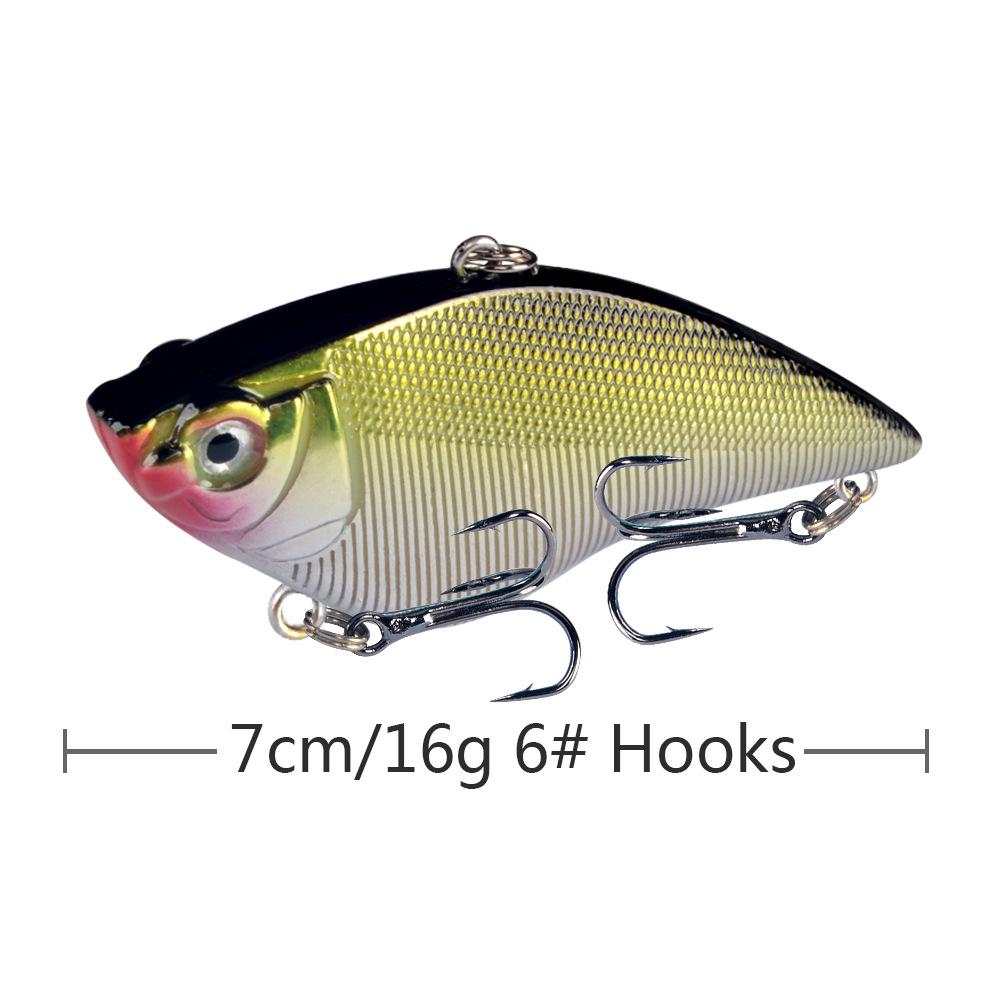 1PCS Hard VIB Fishing Lure 7cm 16g Plastic Artificial Bait Treble Hooks Peche Bass Pike Trolling Pesca Fishing Tackle