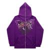 Unisex Fleece Hoodie Sweater Gothic High Street Full Zip Oversized Coat Men's and Women's Streetwear Y2