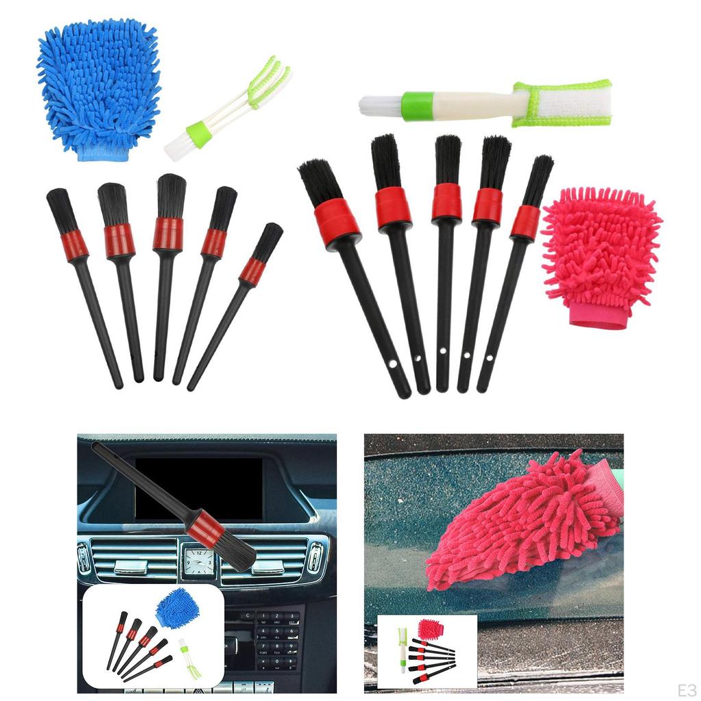 7 pieces Car Detailing Brush Cleaner Glove Set for Trucks, Motorcycles, Bicycles, Rvs, Boats