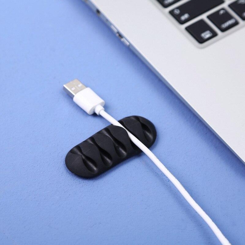 Data Cable Fixing Organizer Self-Adhesive Cable Clip 4holes 5holes 7 Holes Select Charging Cable Computer Power Cable Fixing Cli