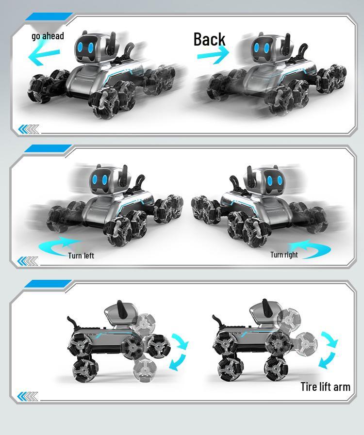 Stunt Remote Control Car: 8-Wheel Intelligent Mechanical Dog with Gesture Sensing for Kids